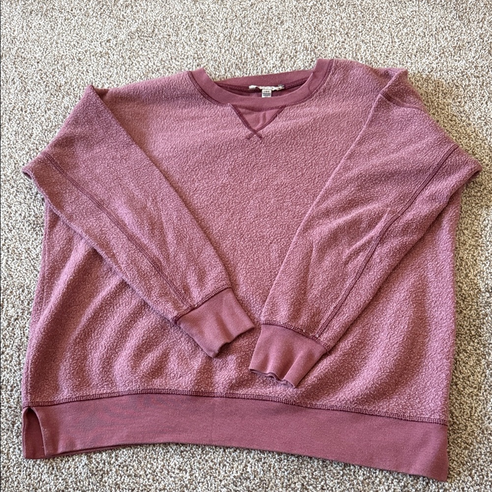 American Eagle Fleece Crewneck Sweatshirt Mauve Pink Size L Fitted
